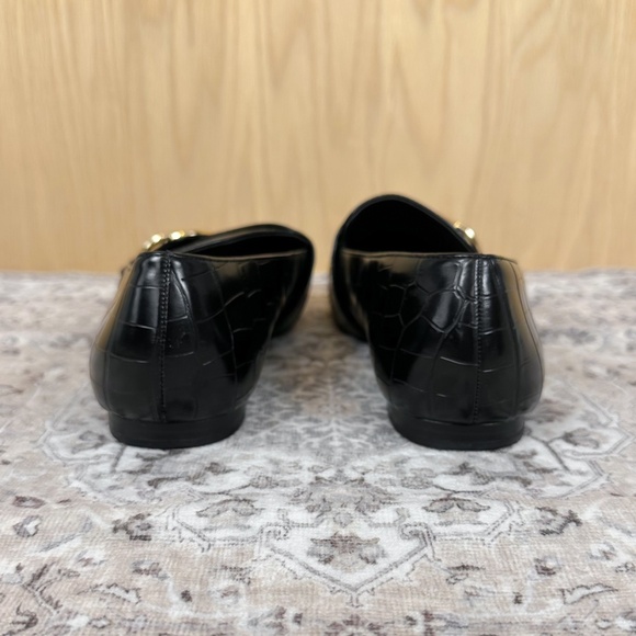 C Comfort Black Croc Loafers Gold Hardware - Picture 6 of 9